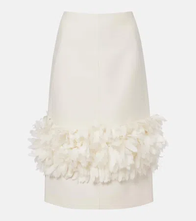Totême Petal Wool And Silk Midi Skirt In Neutral
