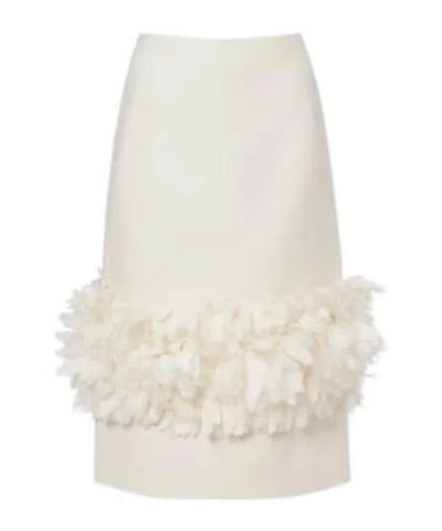 Totême Petal Wool And Silk Midi Skirt In Neutral