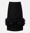 Totême Womens Black Petal High-waist Wool And Silk Midi Skirt