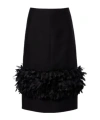 Totême Womens Black Petal High-waist Wool And Silk Midi Skirt In Black