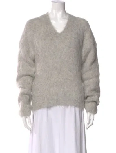 Pre-owned Totême Petite Alpaca Blend Knit Alpaca Sweater In Gray