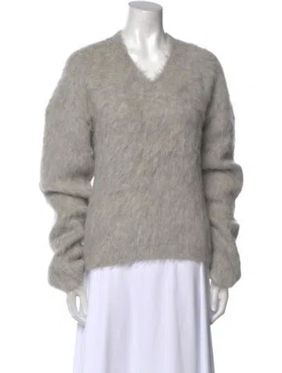 Pre-owned Totême Petite Alpaca-blend Knit Alpaca Sweater In Gray