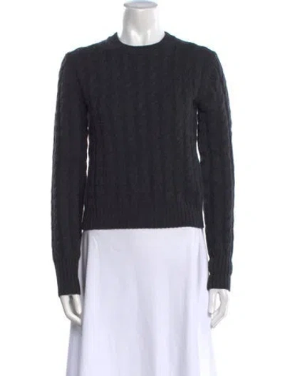 Pre-owned Totême Petite Cable Knit Wool Sweater In Gray