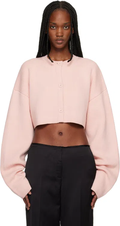 Totême Pink Cropped Oversized Cardigan
