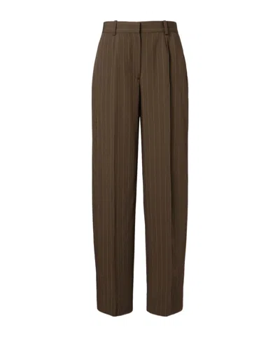 Totême Pinstripe Straight Pants In Green