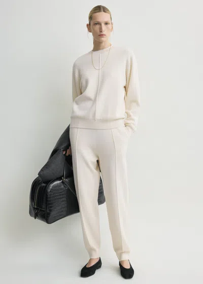 Totême Pintucked Sweater Ecru In Neutral