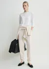 Totême Pintucked Sweatpants Ecru In Neutral