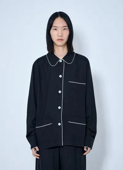 Totême Piped Pj Top In Black