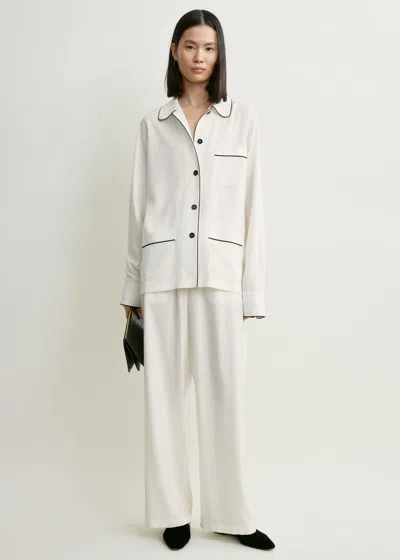 Totême Piped Pj Top Off-white