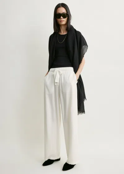 Totême Piped Silk Trousers Off-white