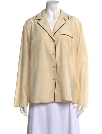 Pre-owned Totême Pj Blouse Long Sleeve Button-up Top In Neutrals