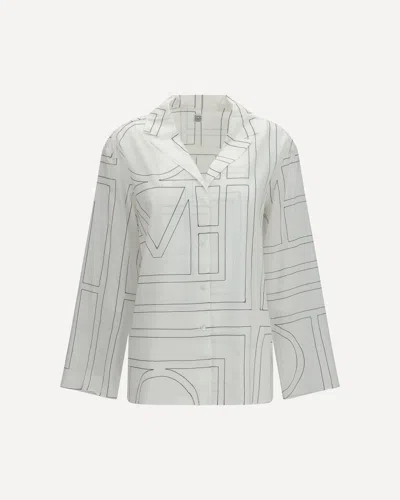 Totême Pj Monogram Cotton Shirt In White