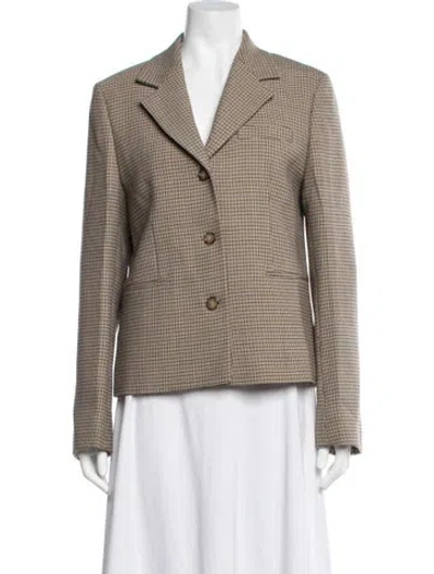 Pre-owned Totême Plaid Print Blazer In Brown