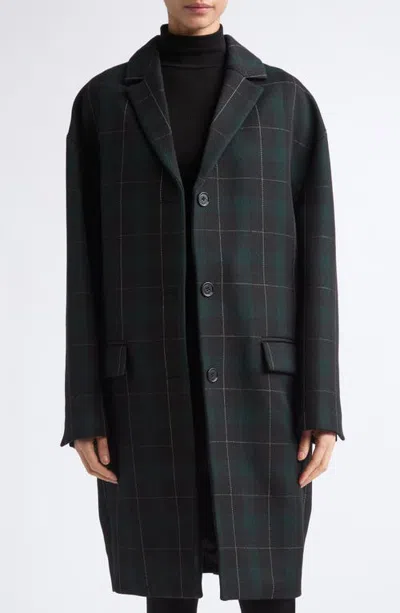 Totême Toteme Plaid Wool Blend Coat In Black