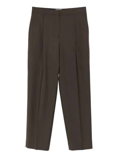 Totême Pleat Trousers Pepper In Brown