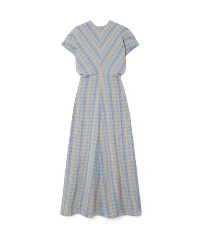 Totême Pleated Checked Dress In Multi