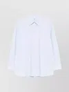 Totême Pleated Collar Shirt With Inverted Pleats In Blue