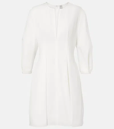 Totême Pleated Cotton Minidress In White