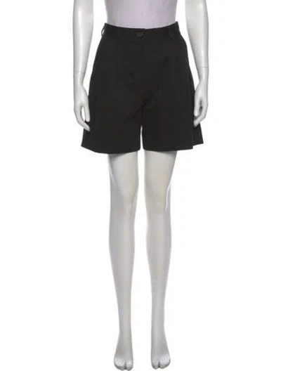 Pre-owned Totême Pleated Cotton Twill Shorts Knee-length Shorts In Black