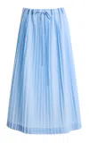Totême Toteme Pleated Cotton-blend Midi Skirt In Multi