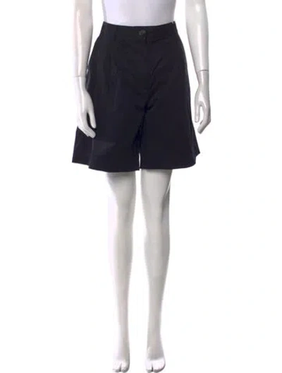Pre-owned Totême Pleated Cotton-twill Shorts Mini Shorts W/ Tags In Black