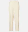 Totême Pleated Low-rise Straight Pants In Yellow