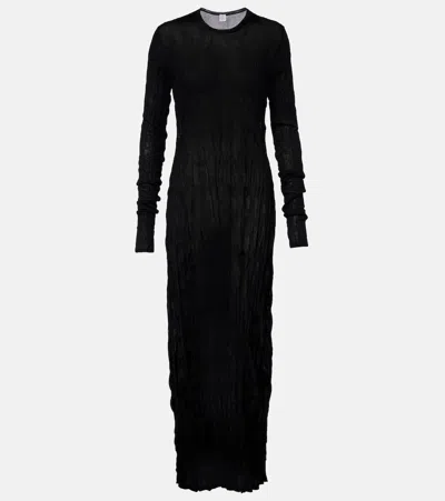 Totême Pleated Maxi Dress In Black