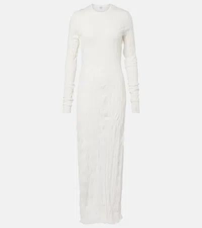 Totême Pleated Maxi Dress In White