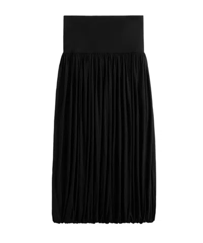 Totême Pleated Midi Skirt In Black