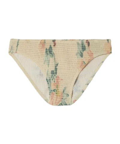 Totême Pleated Printed Bikini Bottom In Brown