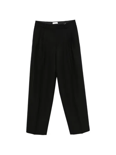 Totême Pleated Straight-leg Trousers In Black