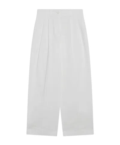 Totême Pleated Straight-leg Trousers In White