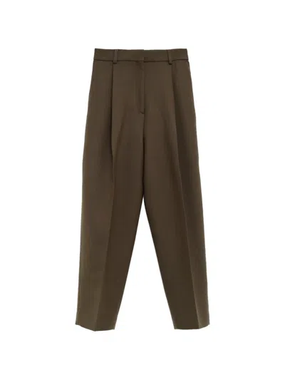 Totême Pleated Trousers In Brown