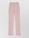 Totême Pleated Trousers Cuffed Hem In Pink