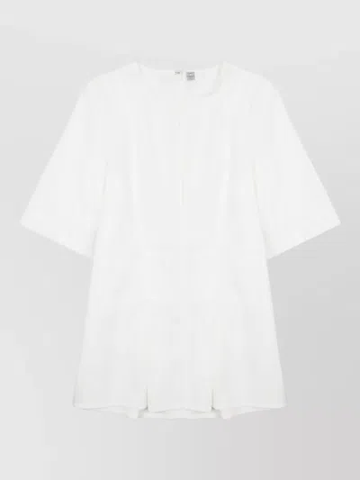 Totême Toteme Blusa Plissettata Con Scollo A V In White