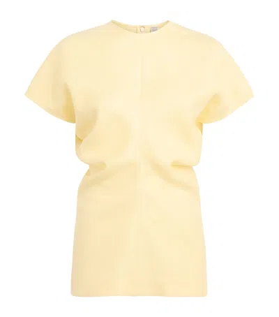 Totême Pleated-waist Top In Yellow