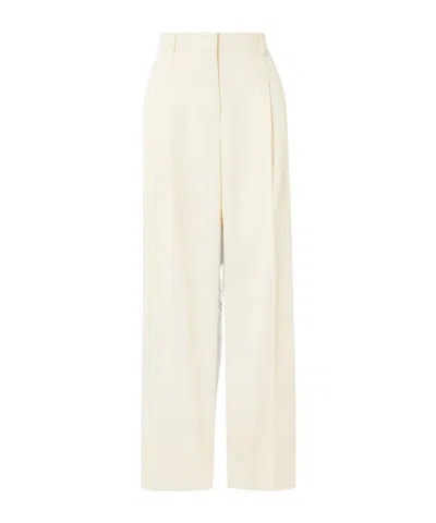 Totême Pleated Wide-leg Casual Pants In Neutral