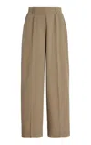 Totême Pleated Wide-leg Trousers In Brown
