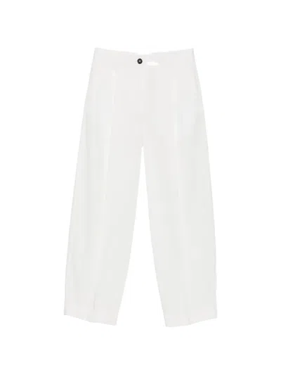 Totême Pleated Wide-leg Trousers In White