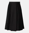 Totême Pleated Wool And Silk Midi Skirt In Black