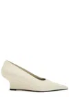 Totême Toteme Pointed Nappa Leather Wedge Pumps In White