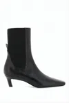 Totême Pointed Toe Ankle Boots With Kitten Heel In Black