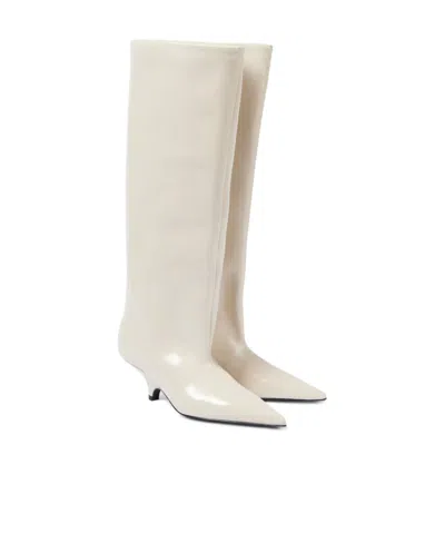 Totême Leather Knee-high Boots In White