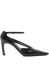 Totême Cutout Leather Pointed-toe Pumps In Black