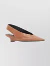 Totême Pointed Toe Slingback Ballerina Shoes In Brown