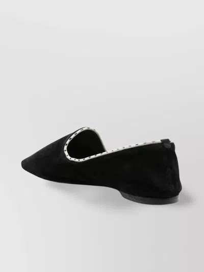 Totême Pointed Velvet Slippers Contrast Edge