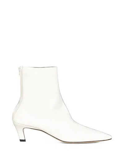 Totême Pointed-toe Ankle Boots In White
