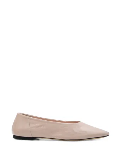 Totême Pointed-toe Leather Ballet Flats In Neutral