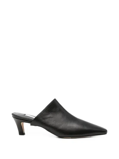 Totême Toteme Soft Nappa Heeled Mules 55 In Black