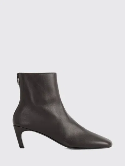 Totême Toteme Pointed-toe Nappa Leather Ankle Boots With Mid Heel And Rear Zip In Black